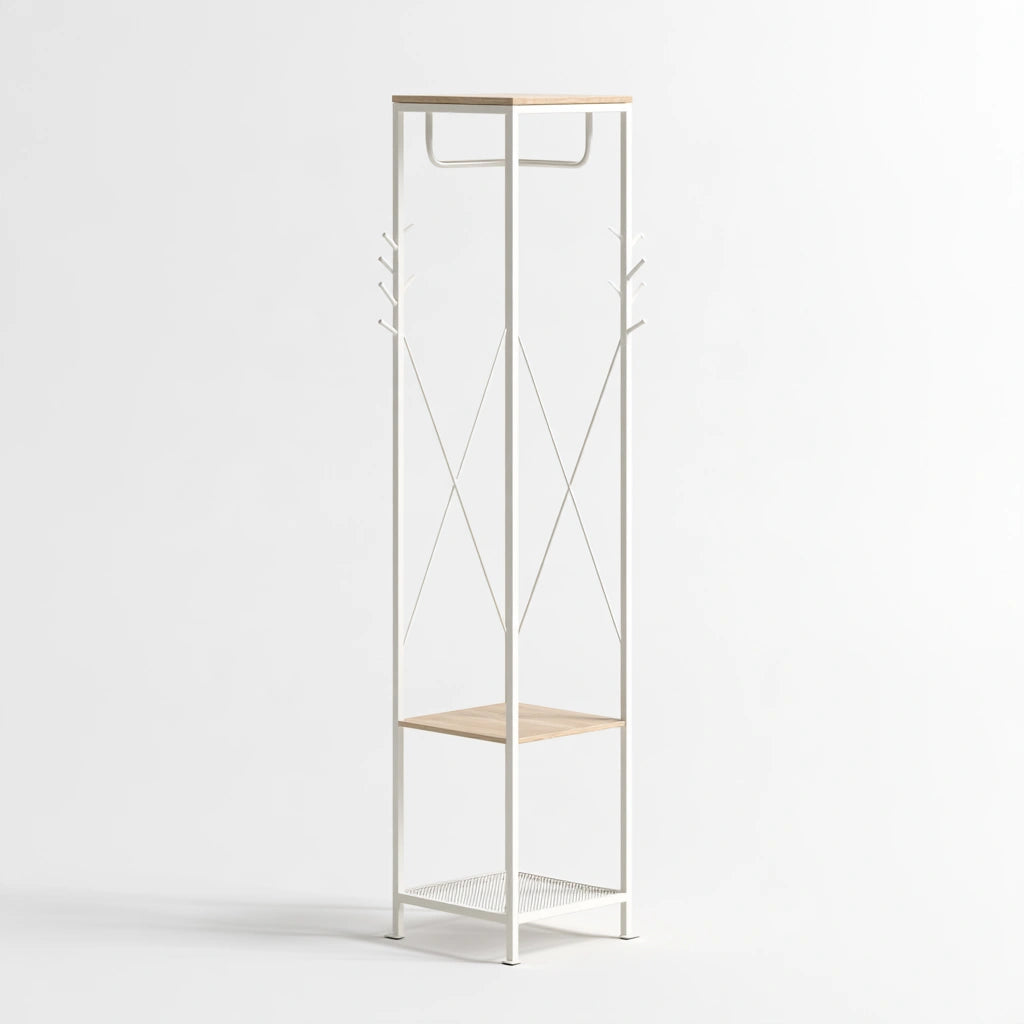Vestiaire d'entrée en métal, coloris blanc