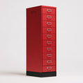 Caisson de classement mobile en métal, coloris rouge