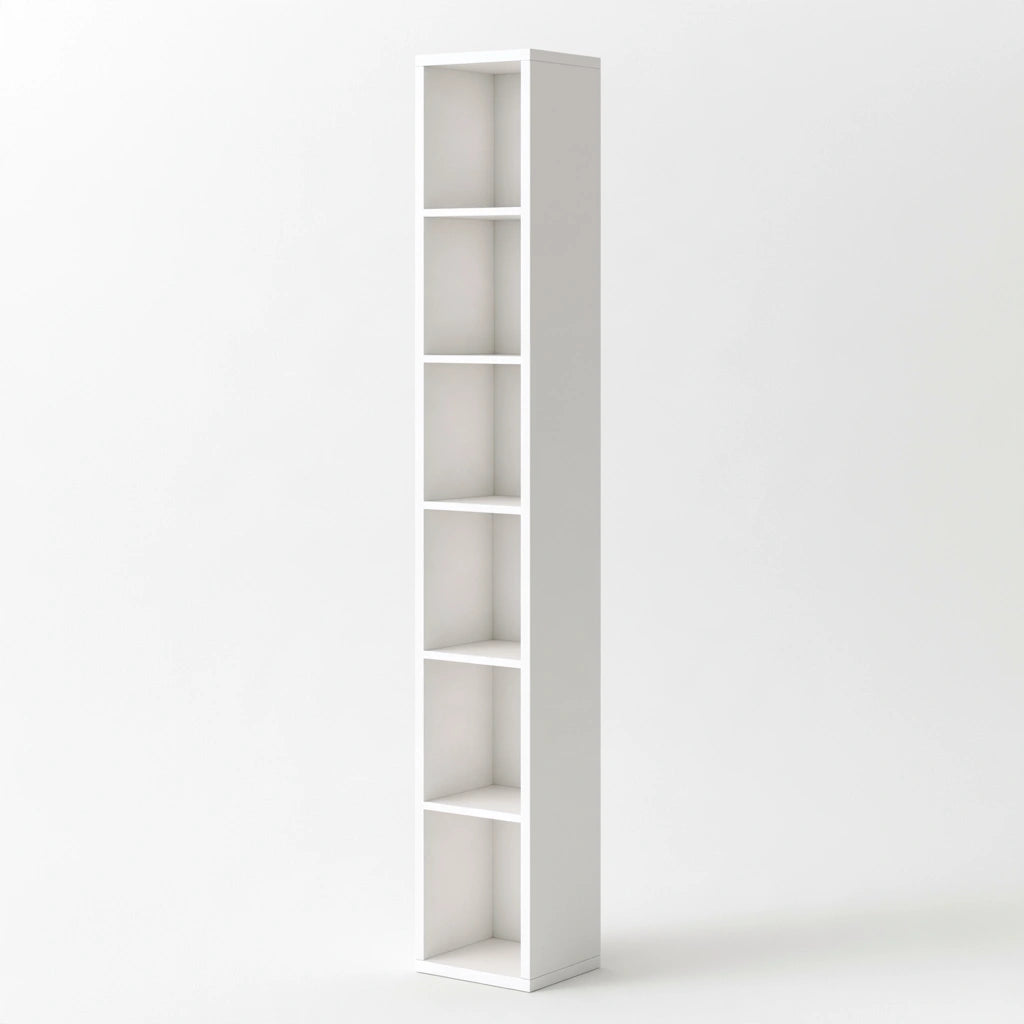 Bibliothèque ouverte aux lignes épurées, coloris blanc