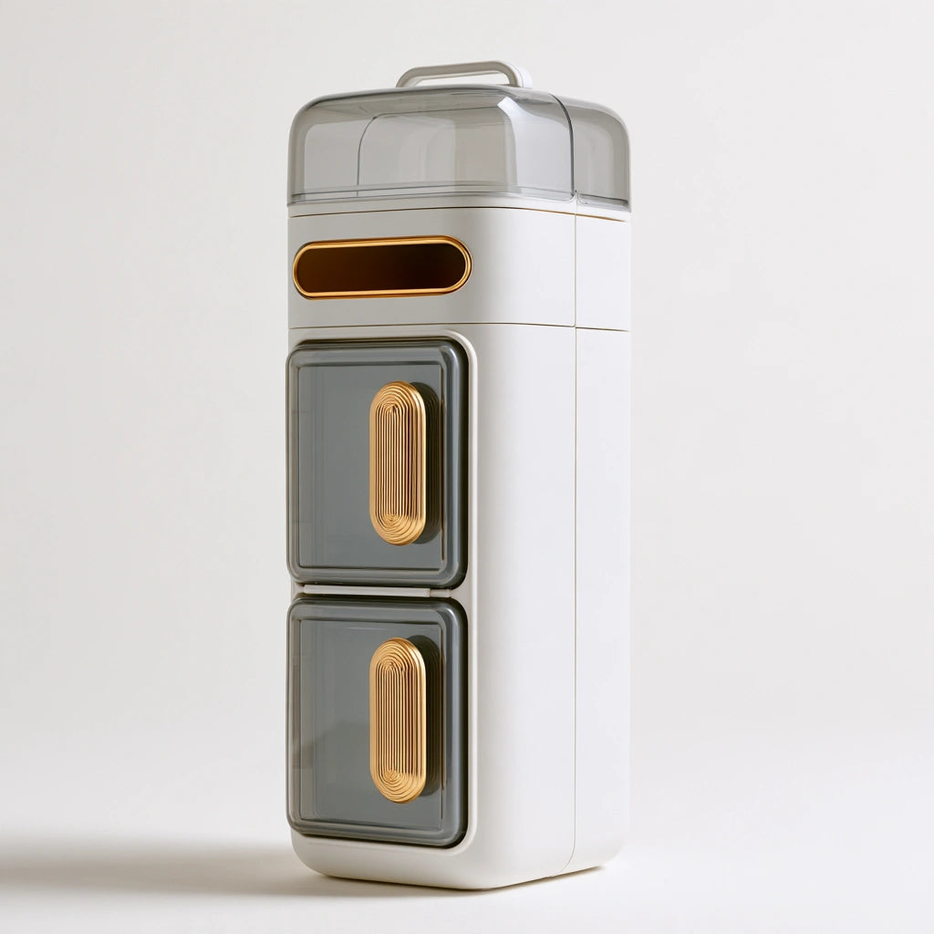 Meuble de rangement en plastique avec rangement, coloris blanc