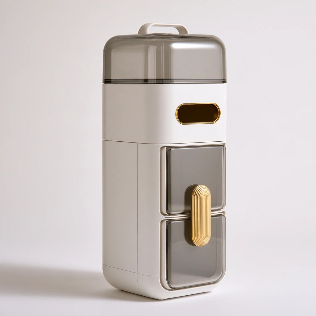 Meuble de rangement en plastique avec rangement, coloris blanc