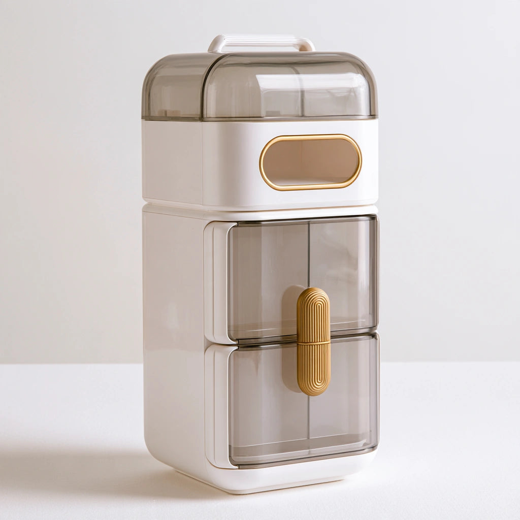 Meuble de rangement en plastique avec rangement, coloris blanc