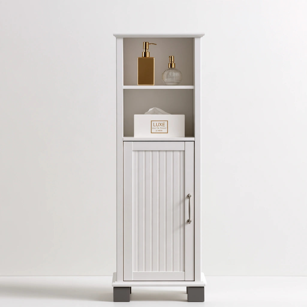 Meuble de rangement en bois, coloris blanc