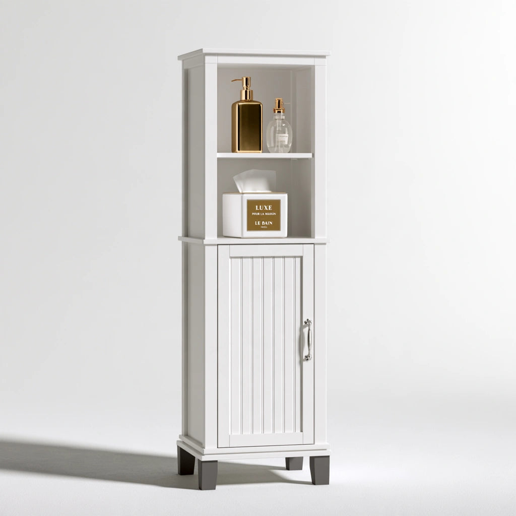 Meuble de rangement en bois, coloris blanc